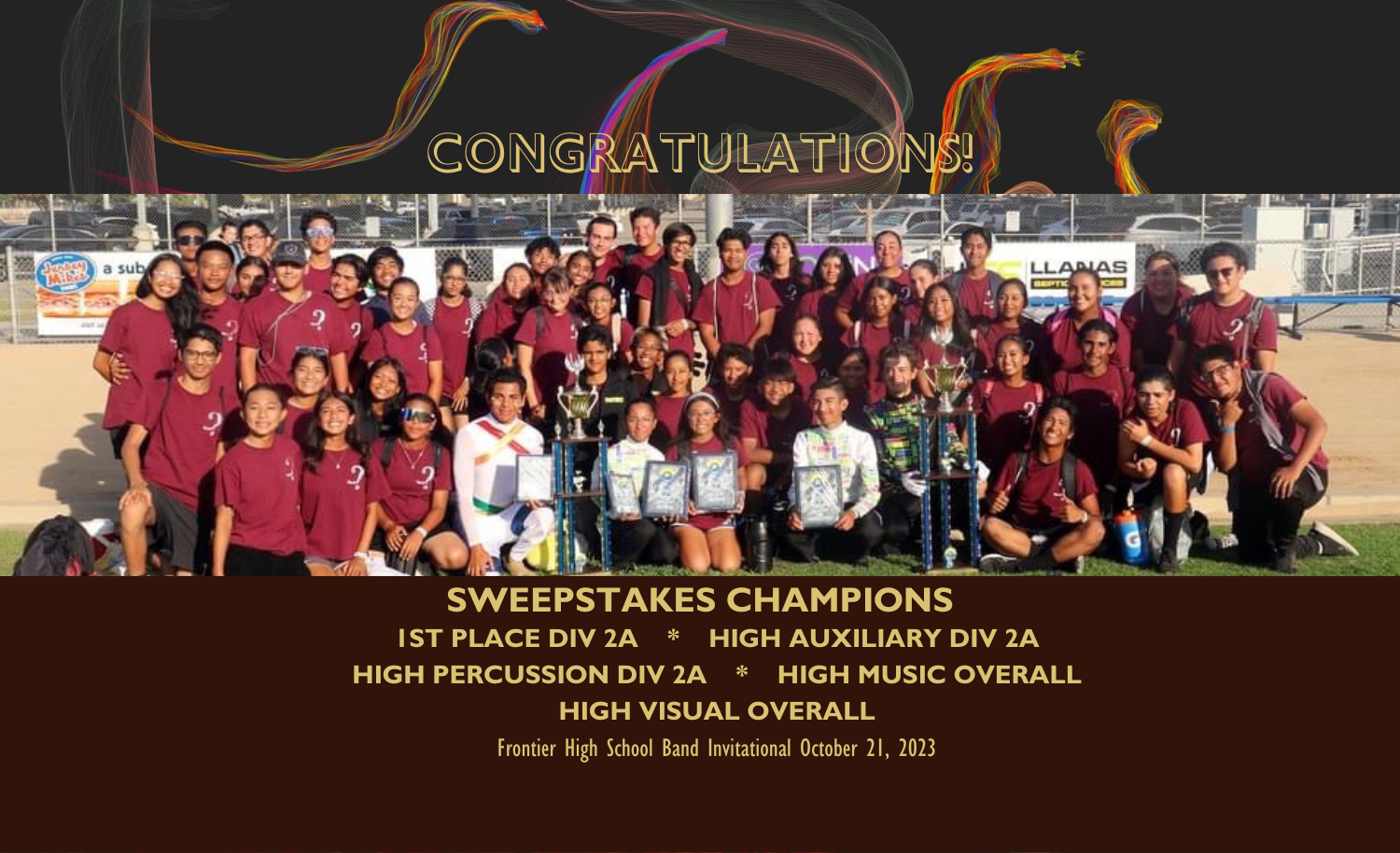 Titan Band Wins Sweepstakes at Frontier Band Invitational